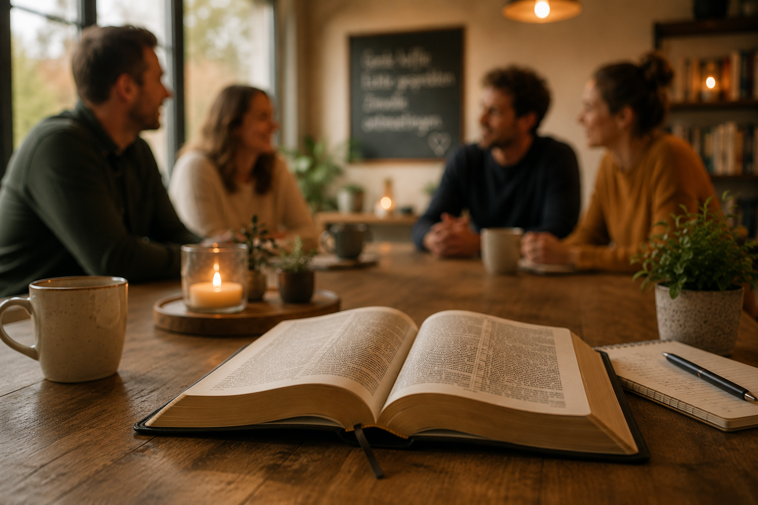 Open Bijbel aan tafel